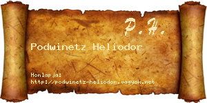 Podwinetz Heliodor névjegykártya